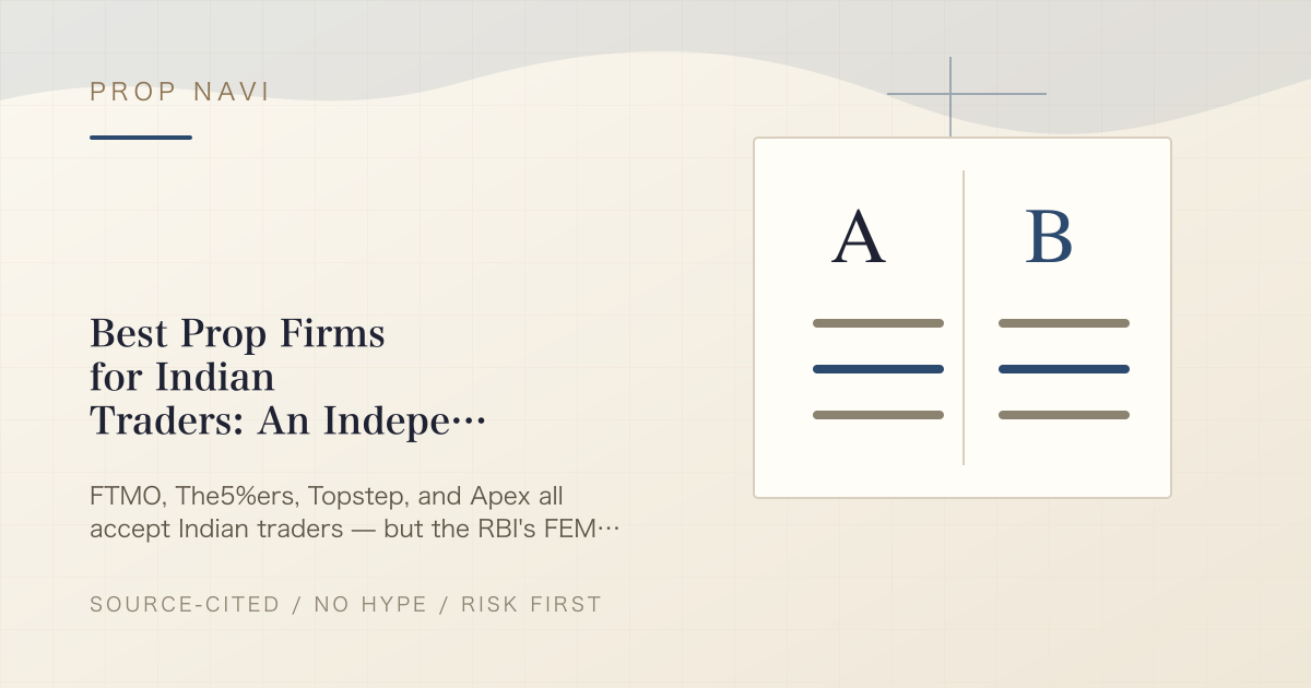 Best Prop Firms for Indian Traders: An Independent Guide (Legality, RBI Alert List, Payments)