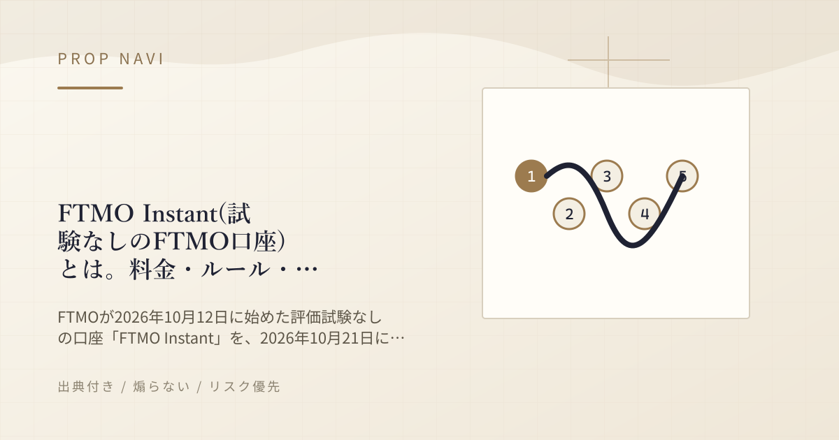 FTMO Instant(試験なしのFTMO口座)とは。料金・ルール・出金条件を公式で確認【2026年10月】