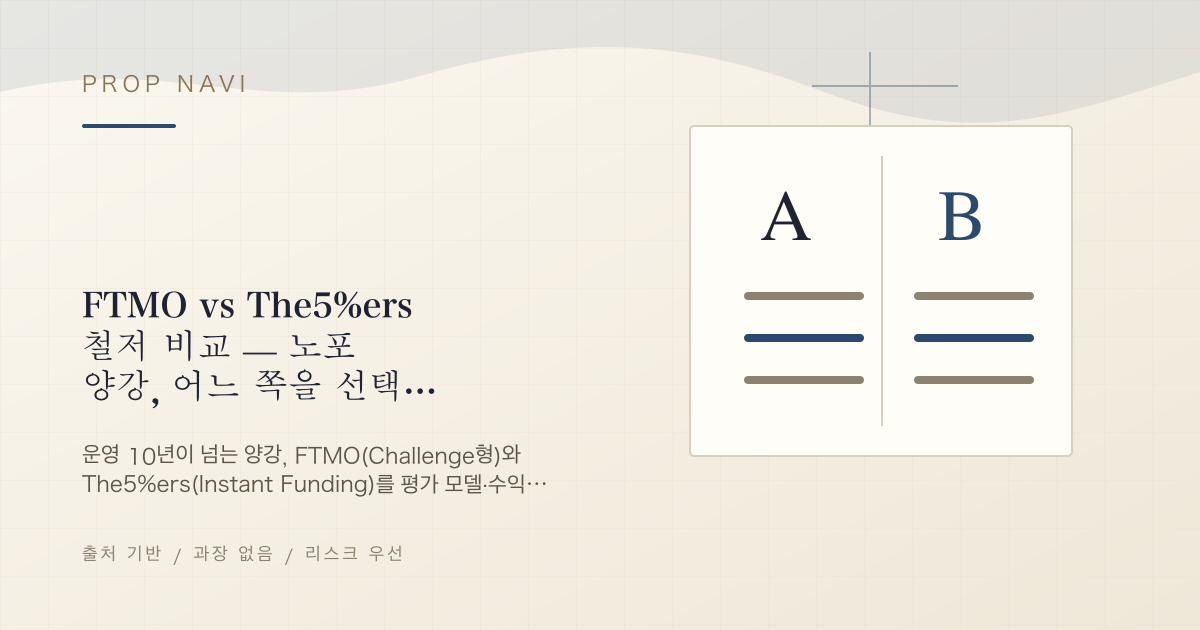 FTMO vs The5%ers 철저 비교 — 노포 양강, 어느 쪽을 선택할까?