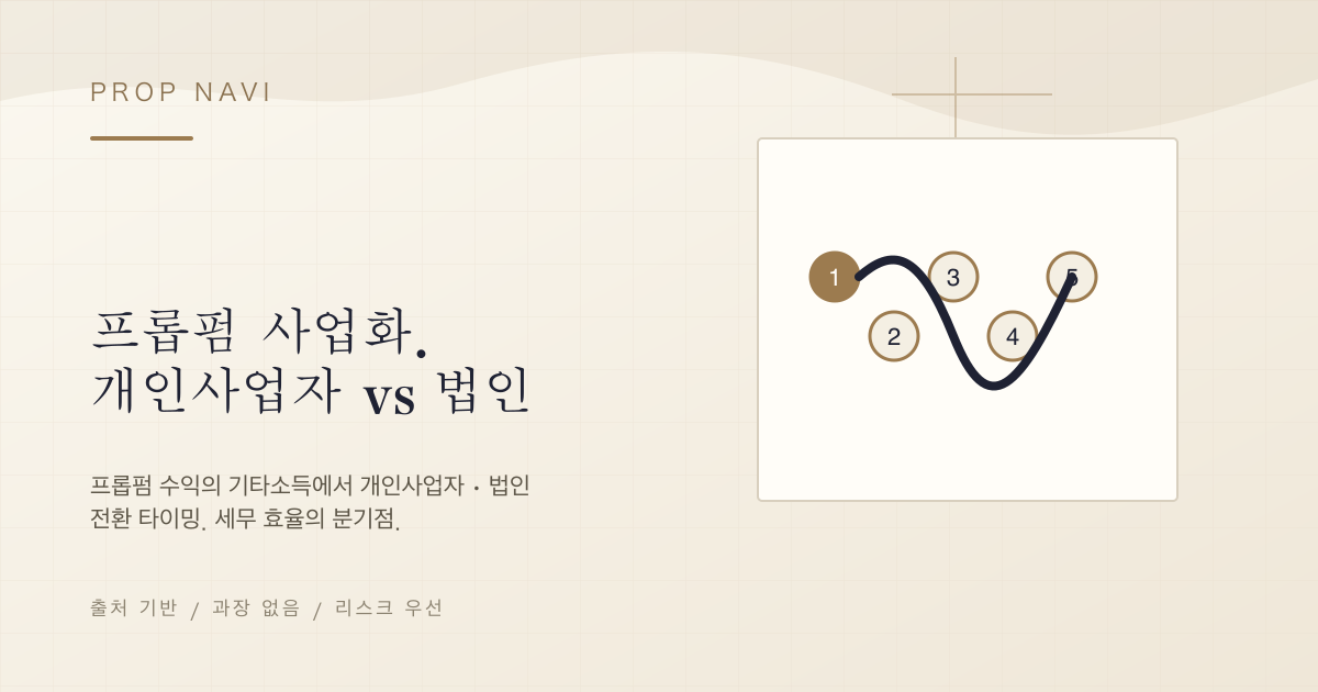 프롭펌 사업화. 개인사업자 vs 법인