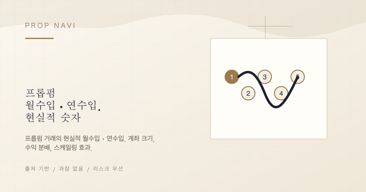 프롭펌 월수입·연수입. 현실적 숫자