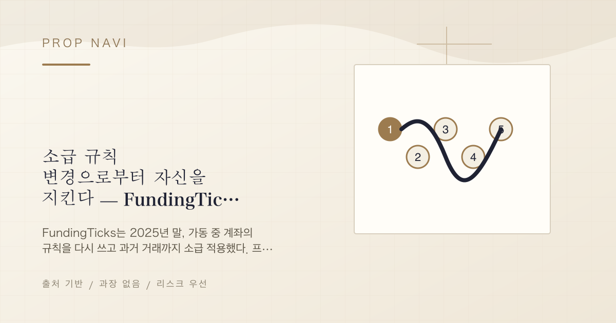 소급 규칙 변경으로부터 자신을 지킨다 — FundingTicks 사례에서 배우는 프롭 약관 읽는 법