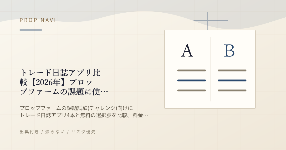 トレード日誌アプリ比較【2026年】プロップファームの課題に使えるTradeZella・Edgewonk・TraderSync・Tradervue