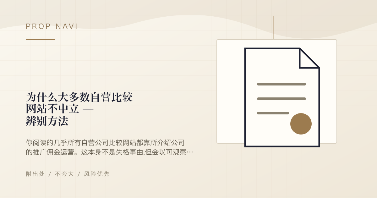 为什么大多数自营比较网站不中立 — 辨别方法