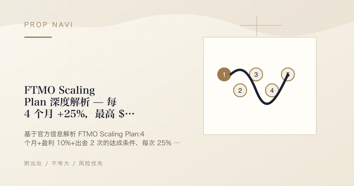 FTMO Scaling Plan 深度解析 — 每 4 个月 +25%，最高 $2M 的现实路径