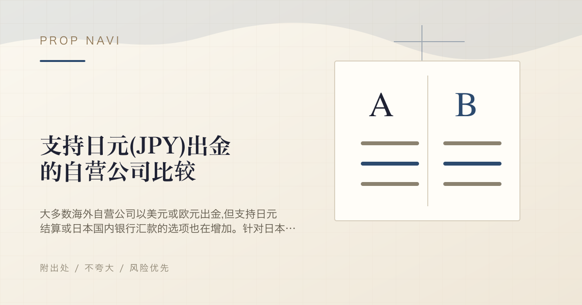 支持日元(JPY)出金的自营公司比较