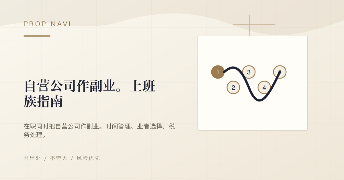 自营公司作副业。上班族指南