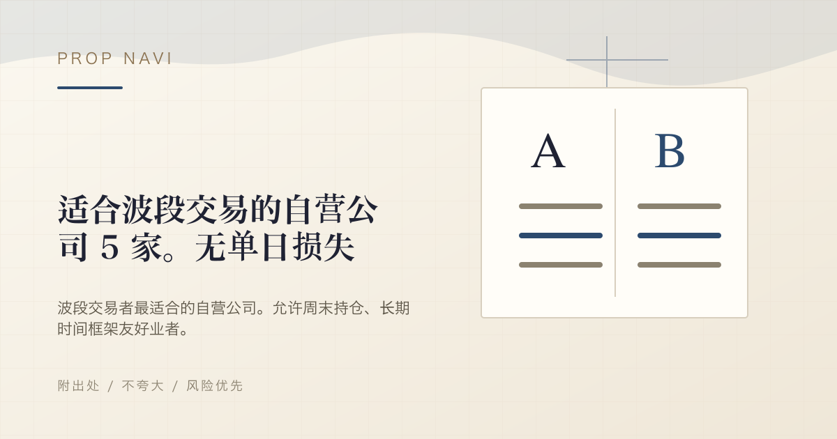 适合波段交易的自营公司 5 家。无单日损失