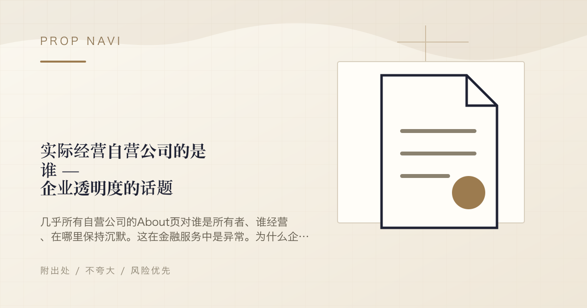 实际经营自营公司的是谁 — 企业透明度的话题