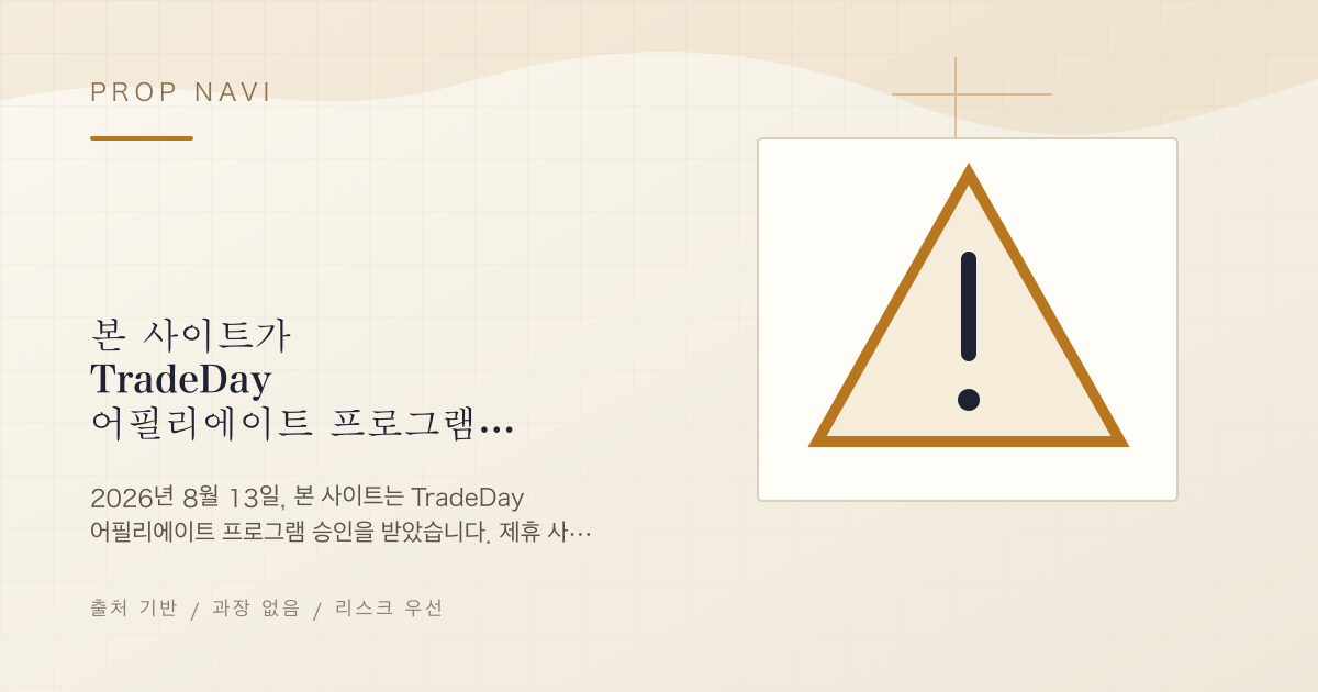 본 사이트가 TradeDay 어필리에이트 프로그램에 참여했습니다 — 평가 방침은 바뀌지 않습니다