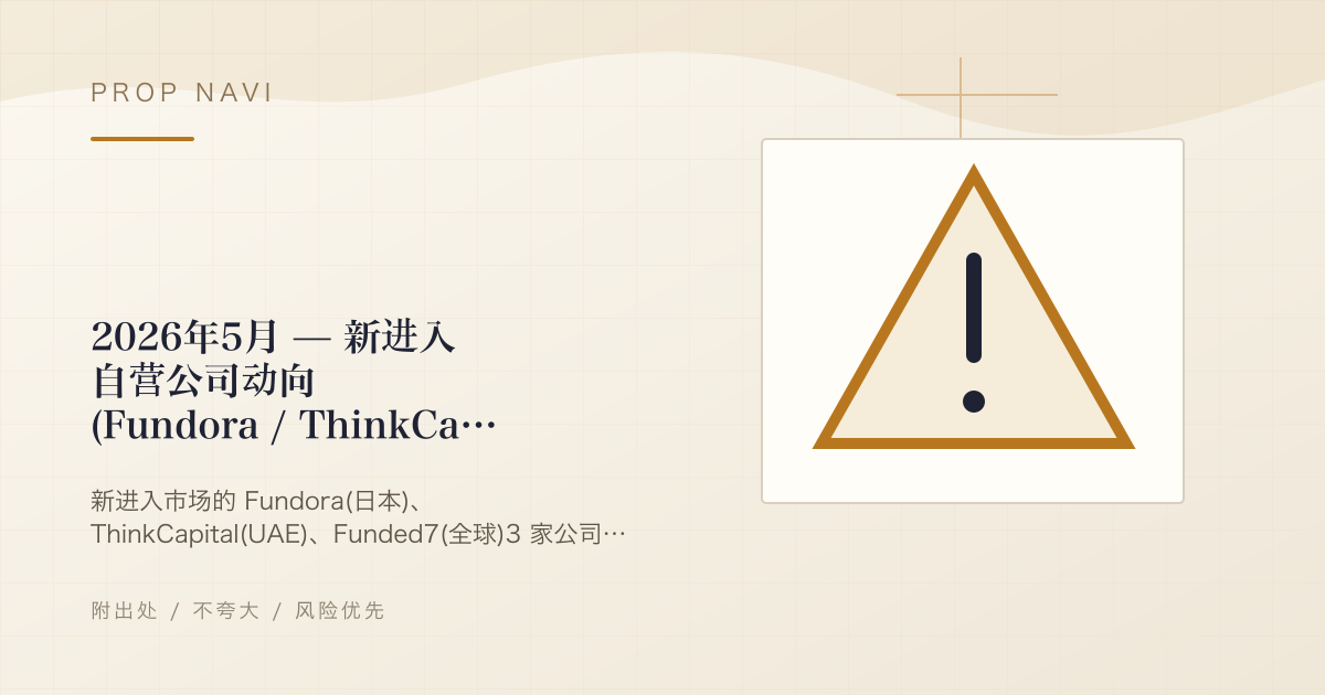 2026年5月 — 新进入自营公司动向(Fundora / ThinkCapital / Funded7)